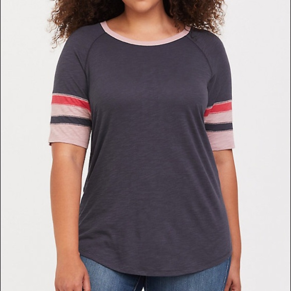 Torrid 3X Gray Classic Fit Football Tee